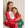 thumbnail image 5 of Oudiya Girls Christmas Pajamas Set Holiday Pjs for Kids Santa Long Sleeve Sleepwear, 4-13Y, 5 of 6