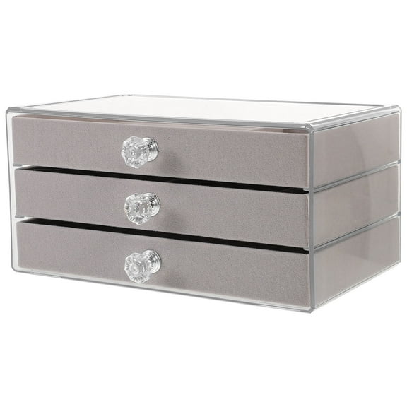 SOPOTUTU Modern Jewelry Box Grey Storage for Women 1Pack