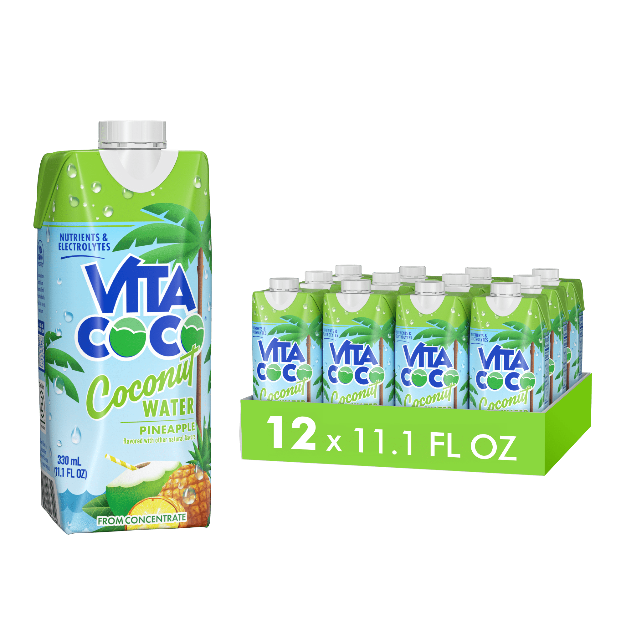 Vita Coco Coconut Water, Pineapple, 11.1 Fl Oz, 12 Count