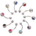thumbnail image 1 of 10Pcs Delicate Curved Ring Piercings Jewelry Simple Piercing Jewelry Stainless Steel Studs for Eyebrow Nose Lip Body (Colorful), 1 of 6
