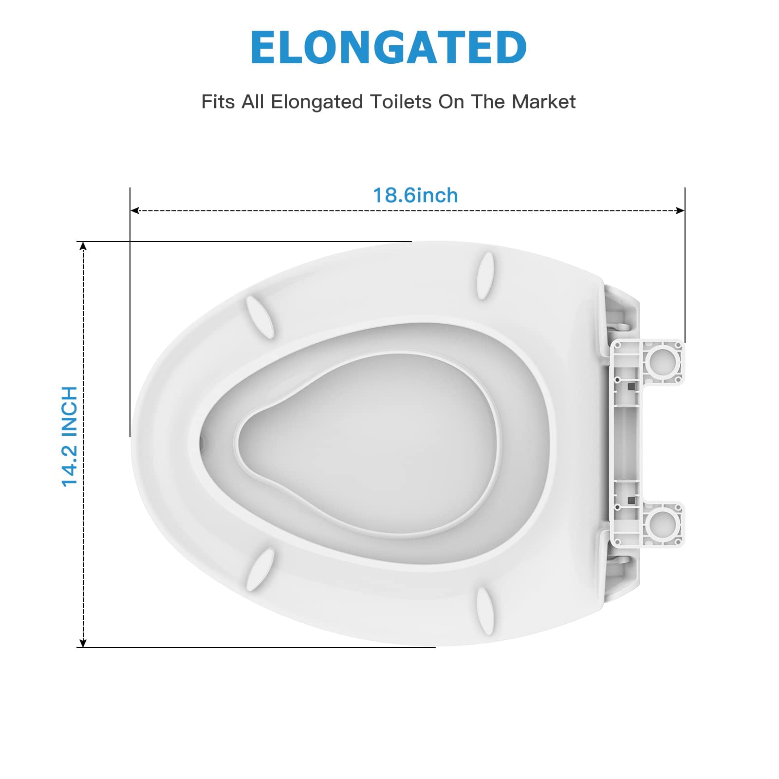 AOILE 2-in-1 Toilet Seat with Built-in Potty Training Seat - Soft-Close, Removable & Non-Slip Design for Toddlers & Adults, Round 17"/19"