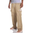 thumbnail image 2 of Pro Club Men's Heavyweight Fleece Cargo Sweatpant, Khaki, 4X-Large, 2 of 5