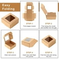 thumbnail image 2 of 50 Pieces Mini Kraft Paper Box with Window Present Packaging Box Treat Box for Homemade Soap Treat Bakery Candy (Brown), 2 of 5