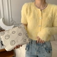 thumbnail image 3 of Bolsas de cosméticos para mujer - Bolsa de cosméticos de pana Estética Bolsos de mujer Monederos Puntos de sonrisa Organizador de maquillaje Bolsa de maquillaje Bolsas de estuche para niñas (Beige), 3 of 5