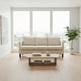 thumbnail image 3 of L-Shaped Sectional Couch 88 inch Corduroy 3-Seater Sofa with Reversible Chaise for Small Space Apartment Dorm Living Room Modern Off White, 3 of 9