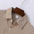 thumbnail image 3 of USNSM Men's Long Sleeve Shirt Casual Striped Printed Cotton Tops Turndown Collar Button up Long Sleeve Shirt with Pocket Dark Brown S, 3 of 8