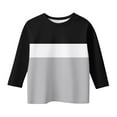 thumbnail image 4 of Toddler Girls Fashion Tops Color Block Boys Long Sleeve Shirts Kids Crew Neck Tees Boys Fall Shirt Girls Christmas Shirt 3-4 Years, 4 of 5