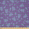 thumbnail image 2 of Ambesonne Violet Fabric by the Yard Microfiber, Tulip Like Abstract Flowers, 5 Yards, Pale Purple Pale Sky Blue, 2 of 2