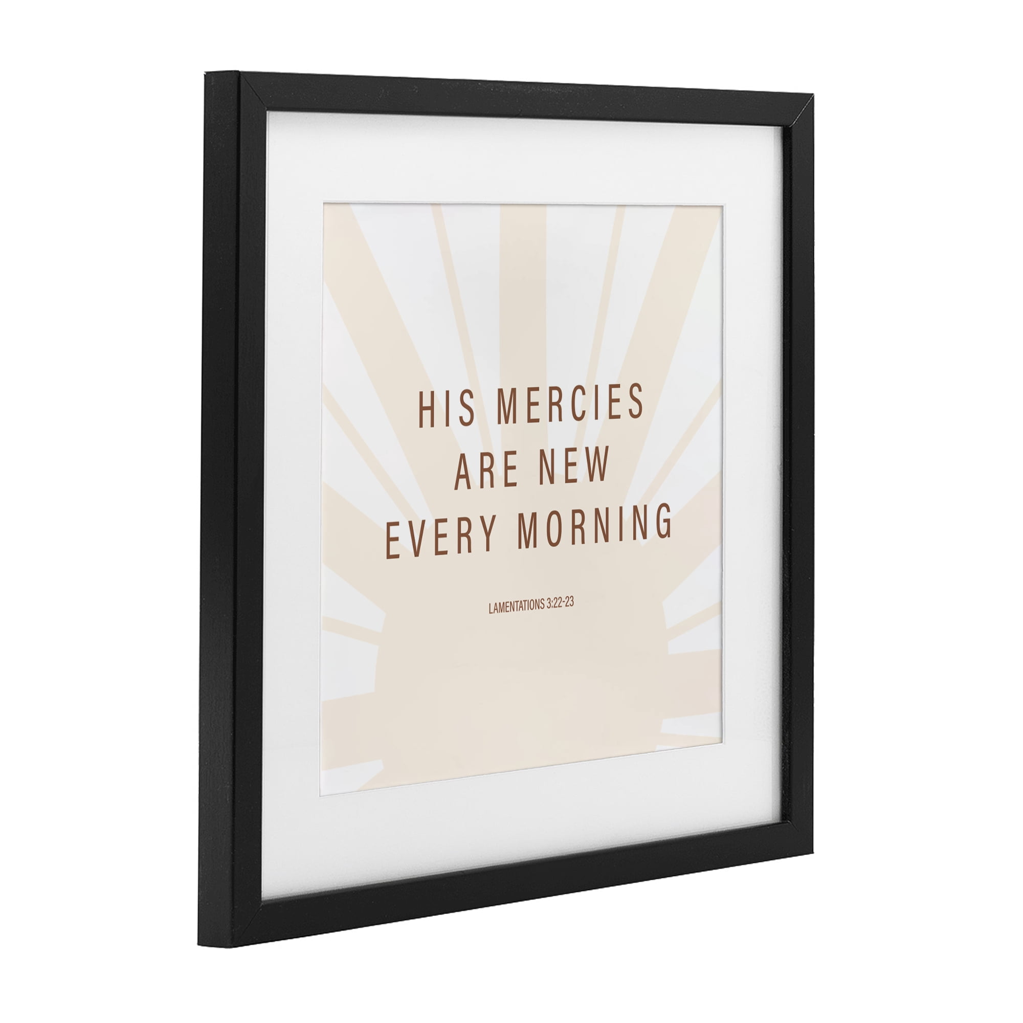 Stupell Industries His Mercies Are New Black Framed Print Under Glass, design by SD Graphics Studio
