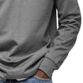 thumbnail image 4 of Men's Solid Color Casual Button Down Lapel Long Sleeve Top Shirt Henley for Business Casual Office Work Daily Wear Loungewear | Ihhxva,Gray 2XL, 4 of 8