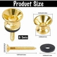 thumbnail image 2 of 6 Sets Guitar Strap Button Screws Acoustic Strap Pin Metal Gold Alloy Folk Instrument Shim End Pins Tail Nails Locking Findings Accessories Kits for DIY, 2 of 9