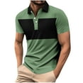 thumbnail image 2 of DDAPJ pyju Men's Color Block Polos Lightweight Outdoor Moisture Wicking Golf Shirt Business Casual Short Sleeve Collared Tops Prime Sales Green XL, 2 of 5