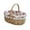 A-172Beige, variant on WYanRUI Hand Woven Wicker Picnic Basket with Detachable Floral Liner & Carry Handle, Multipurpose Storage Tote for Outdoor Camping Wedding Photography Home Organizer Supplies