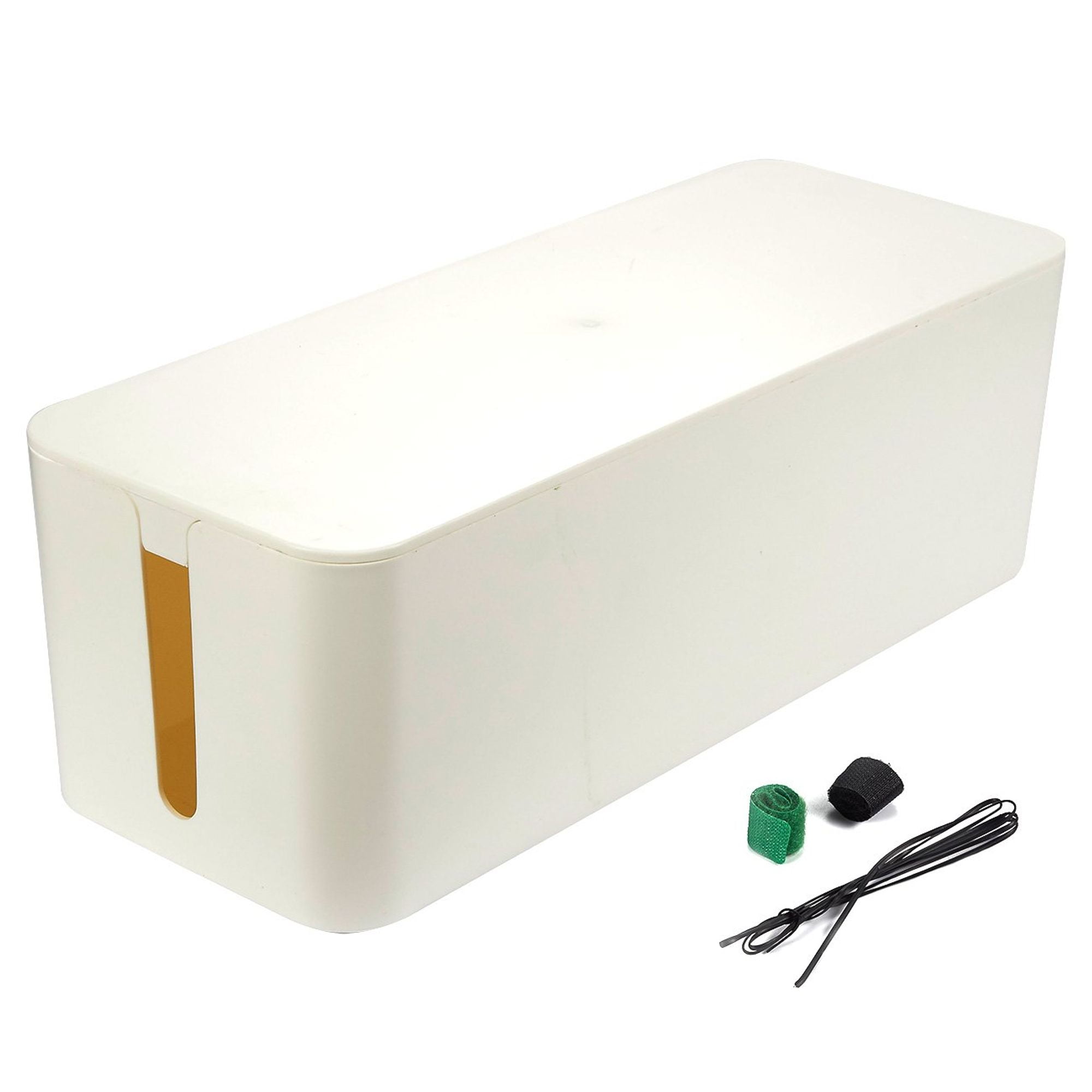 4330227488 Cable Management Box Storage Organizer for Home Office Entertainment Center TV Computer Hides All Wires Power Cord Surge ProtectorL12.6W5.4H5 White Wellco Industries Inc