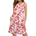thumbnail image 2 of Mchoice Summer Dresses for Women Beach Boho Sleeveless Vintage Floral Flowy Pocket Tshirt Tank Sundresses, 2 of 5