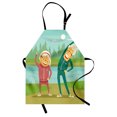 thumbnail image 1 of Grandpa Apron, Grandpa and Grandma Doing Cardio Cartoon Design River Elderly Retirement Activities, Unisex Kitchen Bib with Adjustable Neck for Cooking Gardening, Adult Size, Multicolor, by Ambesonne, 1 of 4