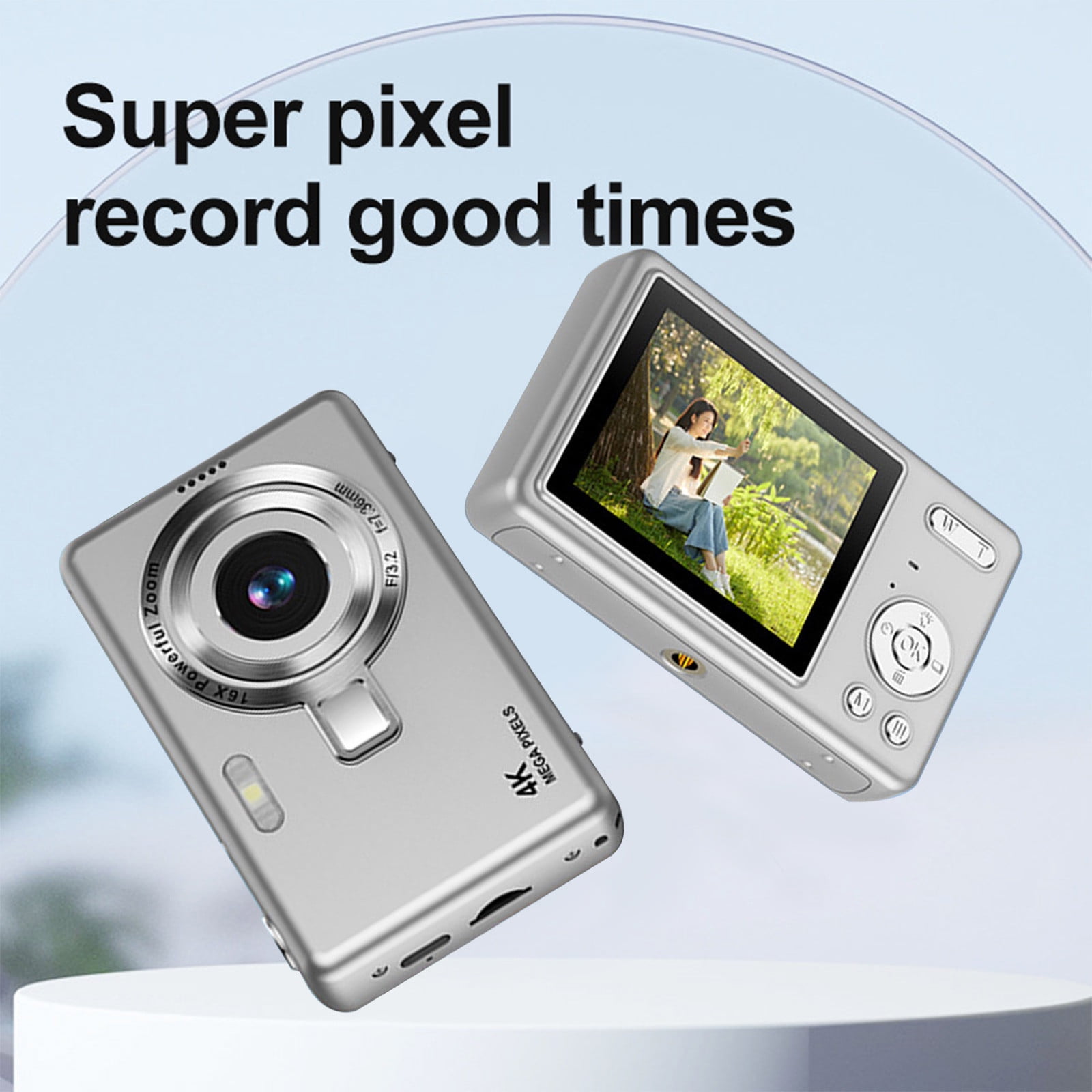 48MP Digital Camera, HD 1080P Camera Digital Point and Shoot Cameras with 16X Zoom Anti Shake, 2.4 Inch LCD Screen, Compact Small Camera for Girls