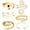Gold, variant on 6-Piece Adjustable Arm Set for Women - Gold & Silver Upper Arm Bangle Bracelets - Minimalist Coil & Leaf Design Armbands