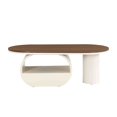 thumbnail image 5 of NEW Luxury Oval Coffee Table, 47.24'' Coffee Table with Storage Drawer, White Metal Center Table for Living Room, 5 of 10