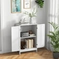 thumbnail image 4 of GLACER Bathroom Floor Cabinet, Wooden Storage Cabinet with Double Doors, Suitable for Bathroom, Living Room, Entryway, 23.5 x 14 x 34 inches (White), 4 of 9