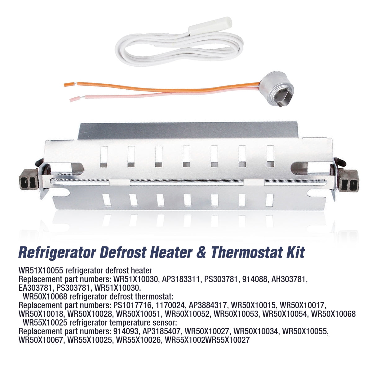 WR50X10068 Defrost Thermostat Replace 1170024 AP3884317 PS1017716 WR55X10025 Refrigerator Temperature Sensor Replace 914093 Compatible with GE Refrigerators 2 Pieces AP3185407 
