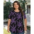 thumbnail image 3 of KOITHOT Womens Plus Size Tops Short Sleeve Shirts Tunic Tops for Women Crew Neck Casual Loose Blouses, 3 of 6