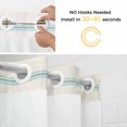 thumbnail image 5 of Turquoise Striped No Hook Shower Curtain Waterproof,Bathroom Curtains with Snap in Liners and See Through Top Window,Farmhouse Pinstripes Geometric Color Hotel Style Bathtub Curtains Shower 36"Wx72"L, 5 of 8