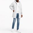 thumbnail image 4 of LNZGNM Hoodies for Men Zip Up Loose Fit Casual Fall Sweatshirts, Fashionable Drawstring Long Sleeve Top Coat with Pockets, White (XXXL), 4 of 6