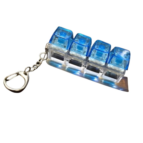 COOLHOOD LED Light Up 4 Mechanical Keycap Clickers Toy Portable Stress Relief Keychain For Office Desk Stress Relief