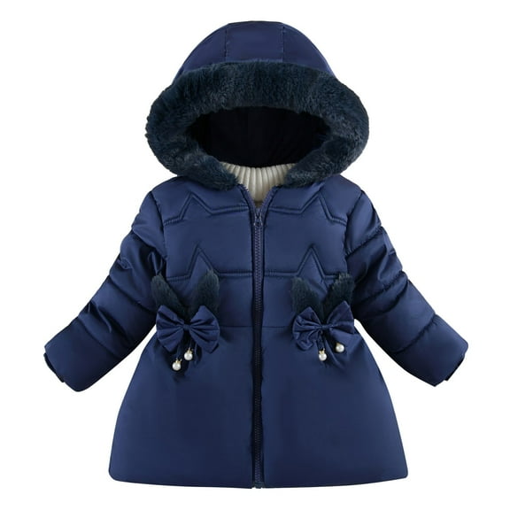 Kids Jacket,Children's Winter Padded Jacket Thickened Fashion Down Coat for Kids Boys Girls Warm Outerwear,Girls Jacket,Navy,18-24 Months