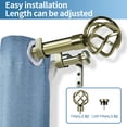 thumbnail image 2 of Urbanest Zeffoli Flat Button 1" 5/8" Double Drapery Curtain Window Rod Set - 48" to 84", Antique Brass, 2 of 6