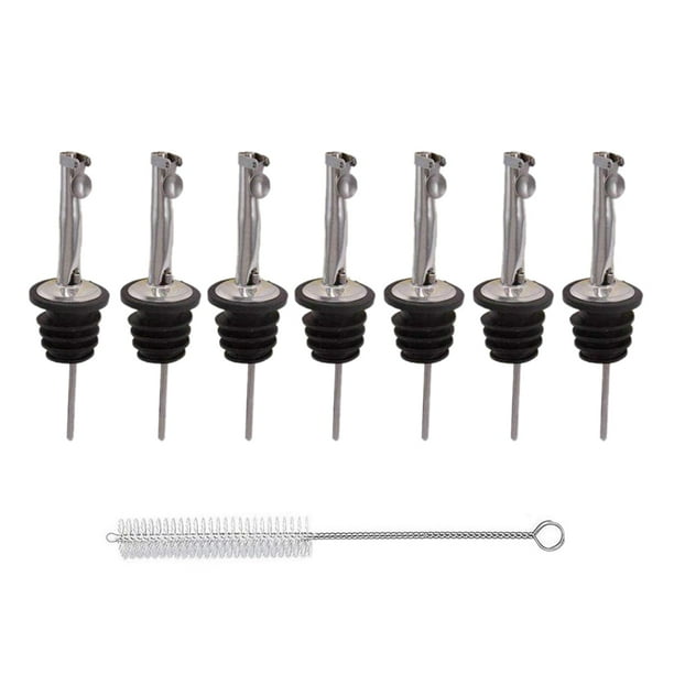 7 Pack Liquor Bottle Pourers,316 Stainless Steel Classic Bottle Pourers