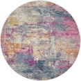 thumbnail image 1 of homeroots home decor 385715 5’ Round Ivory and Multi Abstract Area Rug, 1 of 1
