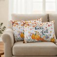 thumbnail image 6 of Outdoor Pillow Covers 20x12 Set of 2, Fall Maple Leaf Waterproof Patio Throw Pillow Covers for Couch Sofa Chair, Thanksgiving Orange White Pumpkin Plaid Decorative Pillowcases for Throw Pillows, 6 of 9