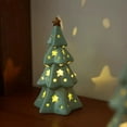 thumbnail image 4 of Ceramic Christmas Tree with Lights, Ceramic Christmas Trees That Light Up, Desktop Christmas Tree Figurine Night Light, Vintage Ceramic Christmas Trees with Carved Stars for Mantel, 4 of 7
