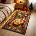 thumbnail image 4 of Cififendec Oversized Christmas 3D Visual Area Rug, 31.5"×19.68", Vintage Santa Themed Embossed Floor Mat for Xmas Living Room Floor Laying, 4 of 7