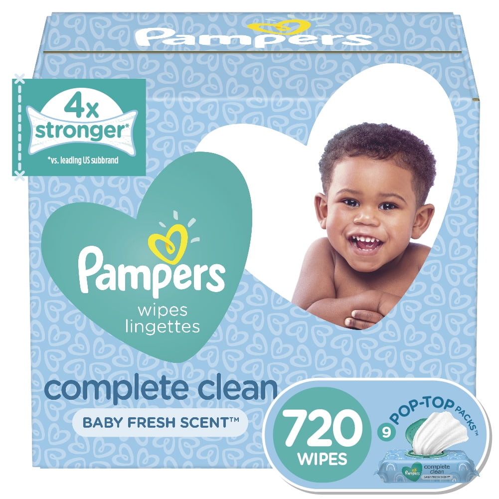 Elements Baby Wipes 720 Count Unscented Resealable Packs with Tub
