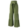 thumbnail image 4 of WILLBEST Pantalones Casuales para Mujer, Pantalones Palazzo Acampanados de Cintura Alta de Verano para Mujer, Pantalones de Playa, Pantalones Largos para Mayor Comodidad y Estilo. Chica, 4 of 5