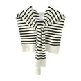 thumbnail image 2 of Women's Sweater Shawl Wrap Knitted Knotted Striped Print Scarf Casual Elegant Cape for Fall Winter Fashion Blouse Top Wraps Travel Scarf Cape Shoulder Tops Trendy Wrap 2026 Beige One Size, 2 of 3