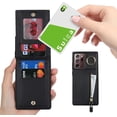 thumbnail image 3 of Samsung Galaxy Note 20 Ultra Case with Card Holder for Women, Galaxy Note 20 Ultra Phone Case Wallet with Credit Card with Ring Kickstand Zipper Slim Stand Case - Black, 3 of 14