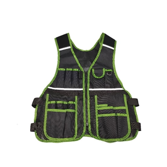 Electrician Tool Vest with Multiple Pockets Reflective Workwear For Tool Storage