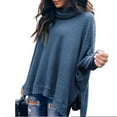 thumbnail image 3 of Azrian Plus Size Blouses Women's Fashion Casual Long Sleeve Solid Color Turtleneck Split Tops Blouse, 3 of 5