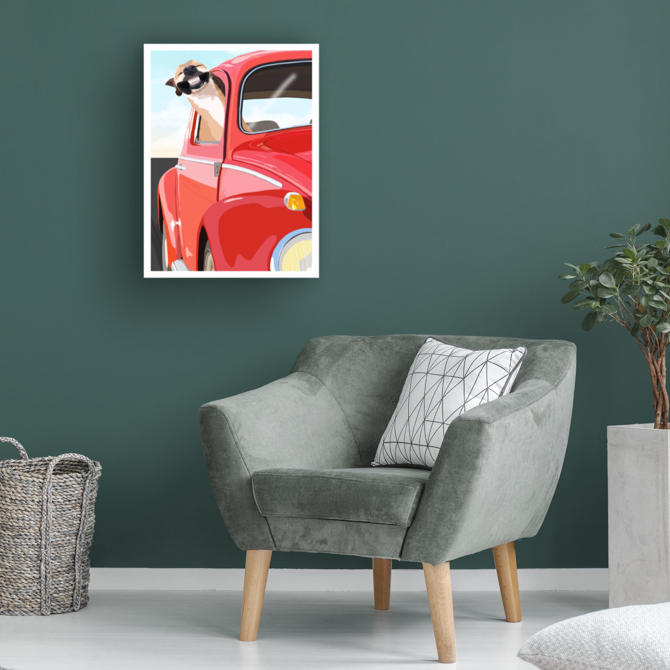 Canvas Wall Art - Bykammille 'Zoom Dog' Wall Art for Living Room, Bedroom, or Office Décor by Trademark Fine Art - 14 x 19 Inches