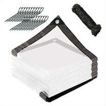 10x12 FT Clear Tarp Heavy Duty Waterproof, Tarps with Grommets, Plastic Reinforced Edge