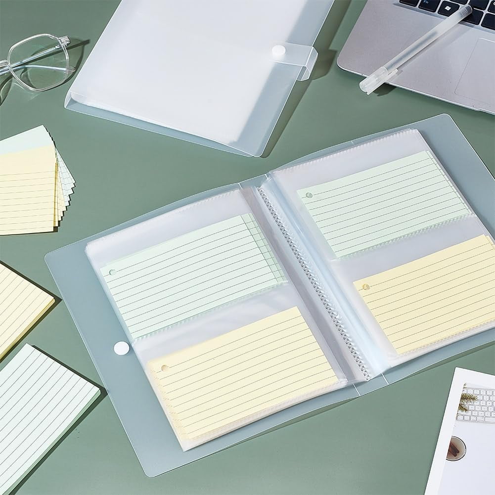 Plastic Storage Album Note Book with Rectangle Ruled Index Cards Mixed Color 233x181x25mm