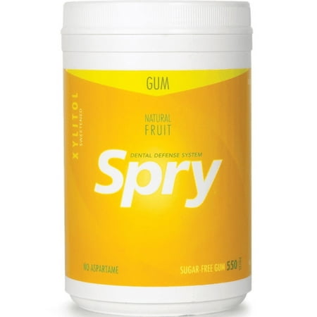 Spry Xylitol Chewing Gum, Dental Defense, Aspartame-Free Sugar-Free, Fresh Fruit, 550 Pieces 1 pack