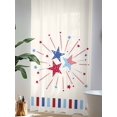 thumbnail image 4 of Sheer Curtains 96 Inches Long, Independence Day Semi Sheer Curtains Light Filtering Window Treatment, 4th of July Red Blue Striped Stars Beige Privacy Voile Drapes for Living Room Bedroom 52x96 Inch, 4 of 7