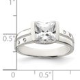 thumbnail image 2 of 925 Sterling Silver Square Cubic Zirconia Cz Ring, 2 of 6