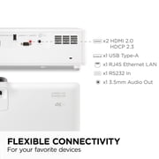 ViewSonic LS901-4K 4K UHD Laser Projector 5500 Lumens, HDR Home Theater