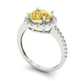 thumbnail image 2 of Clara Pucci 14K White Gold Solid Gold Citrine Halo Anniversary Ring for Women - 1.8 cttw Round Cut, 2 of 8